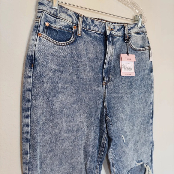 AVEC LES FILLES Workshop Blue Wash High Rise Distressed Jeans Size 32 NWT - Picture 2 of 11